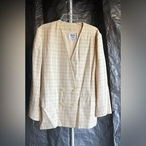 Kasper Beige Checkered Blazer